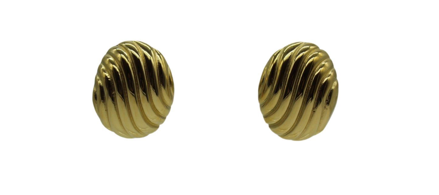 Maxi Textured Oval Studs