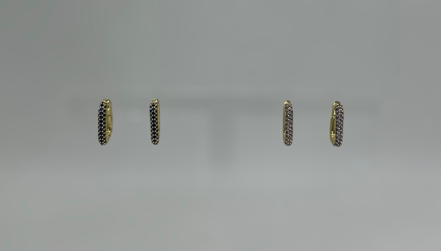 Zirconia Square Hoops - Colorful
