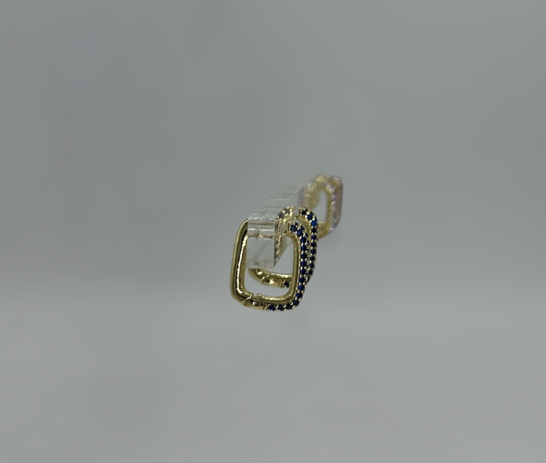 Zirconia Square Hoops - Colorful