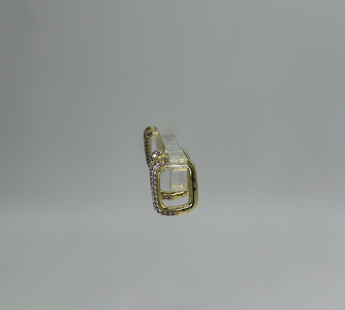 Zirconia Square Hoops - Colorful
