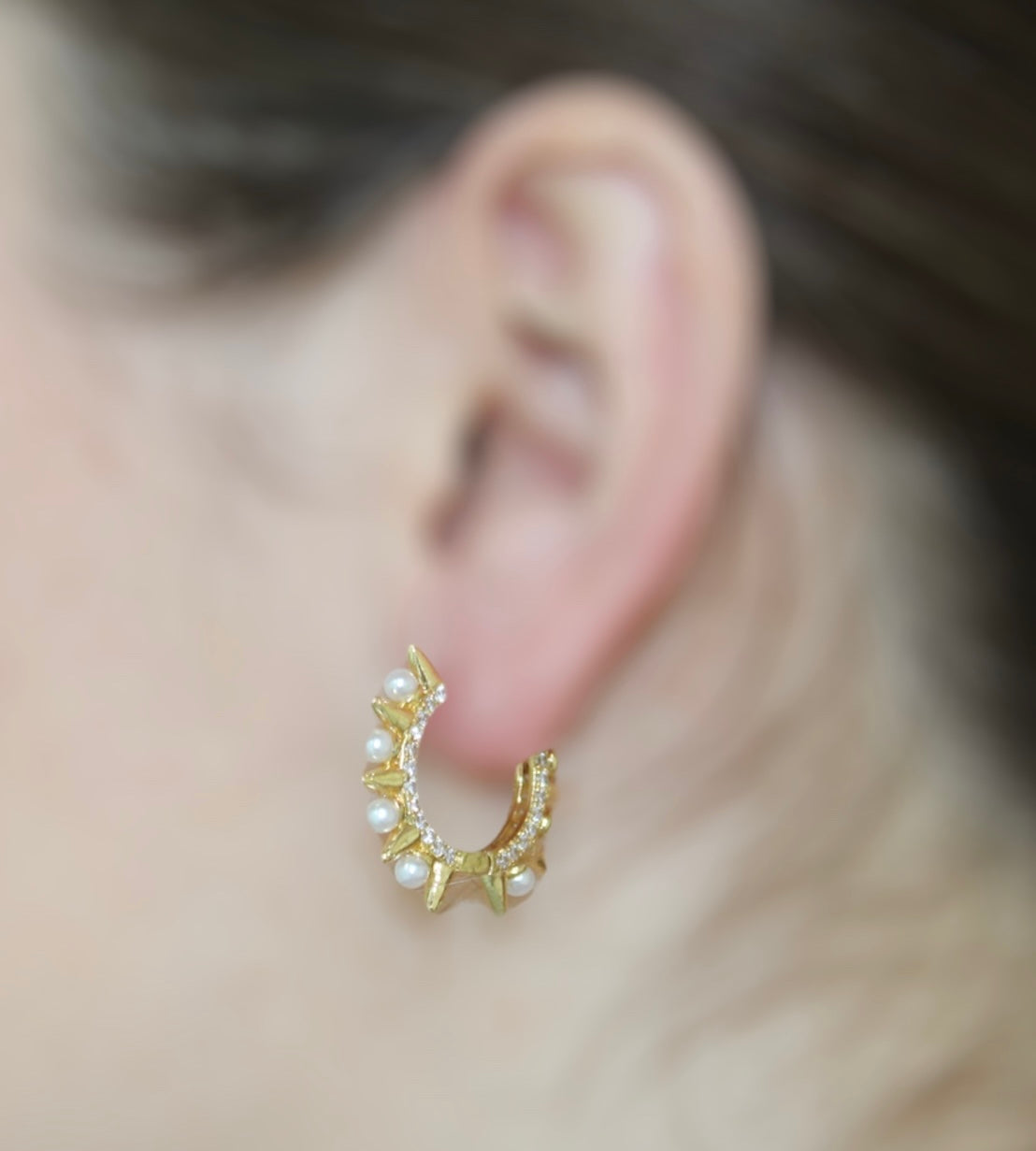 Spikes + Pearls Hoops