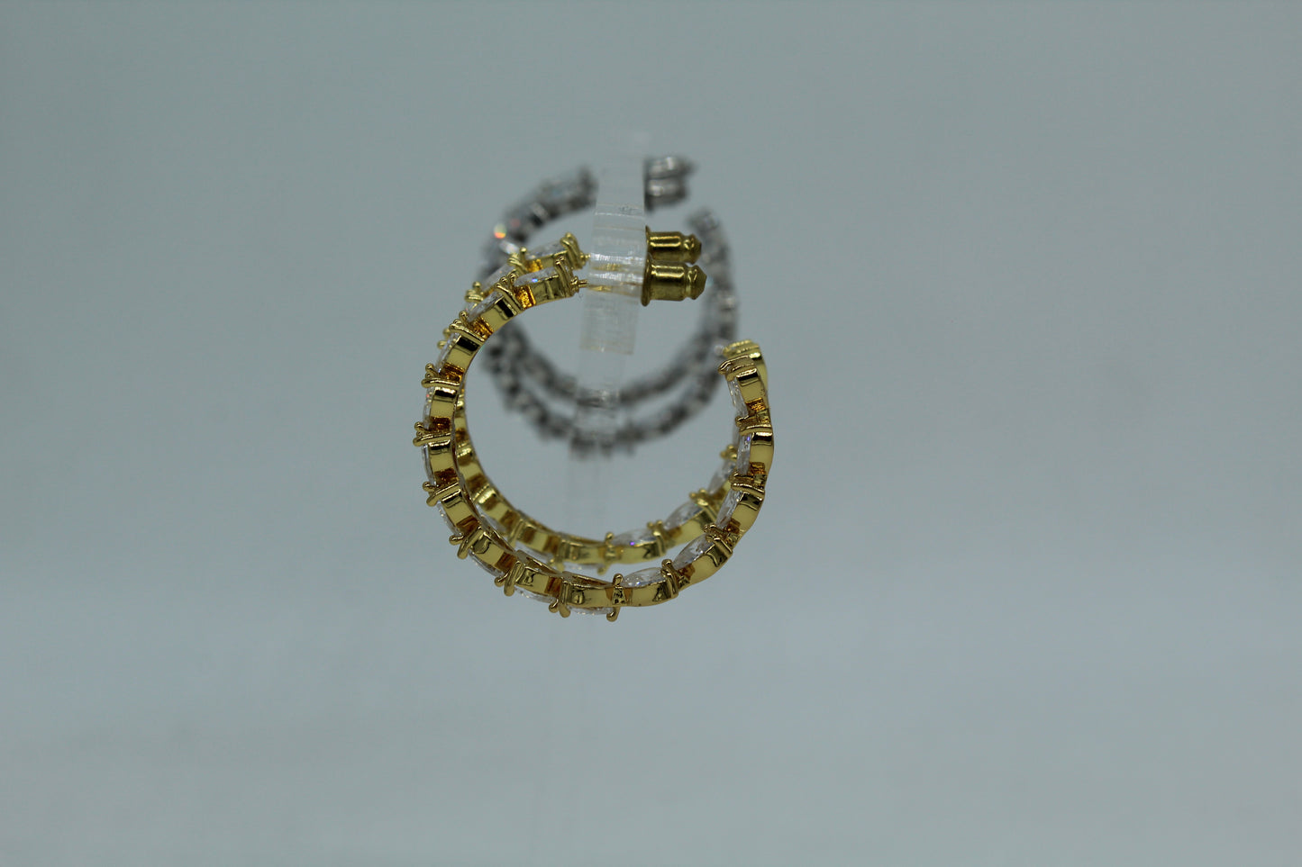 Heart Zirconia Half Hoops