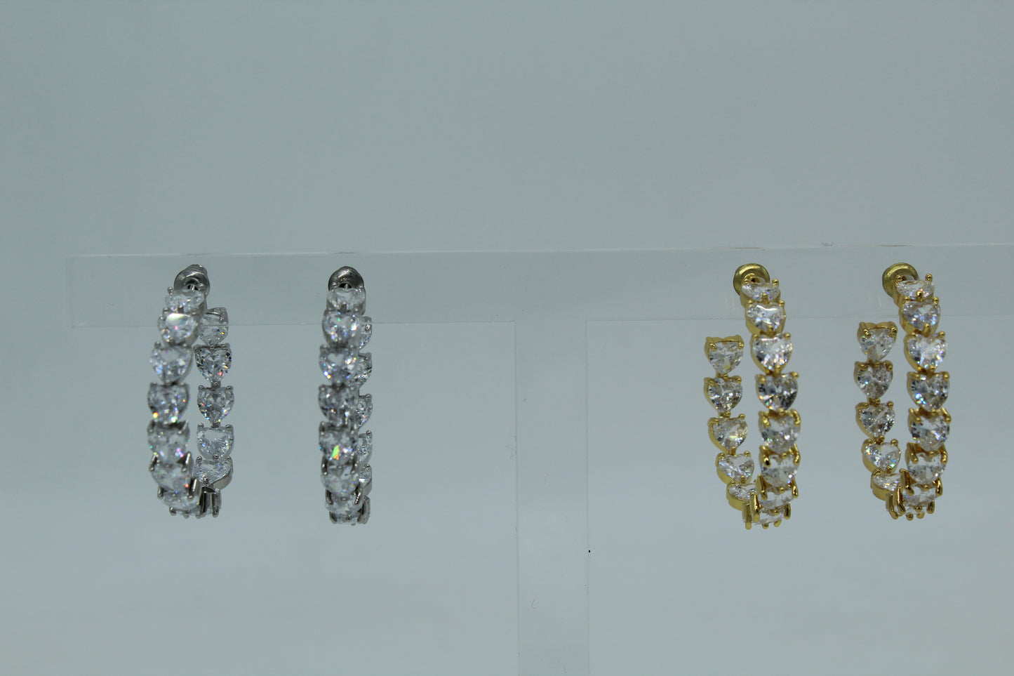 Heart Zirconia Half Hoops