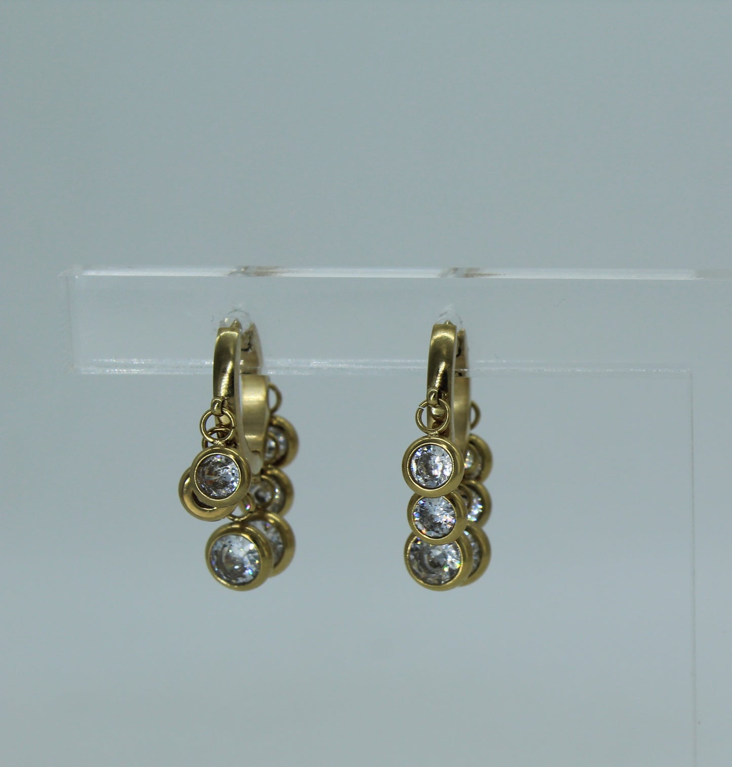 Zirconia Dots Hoops