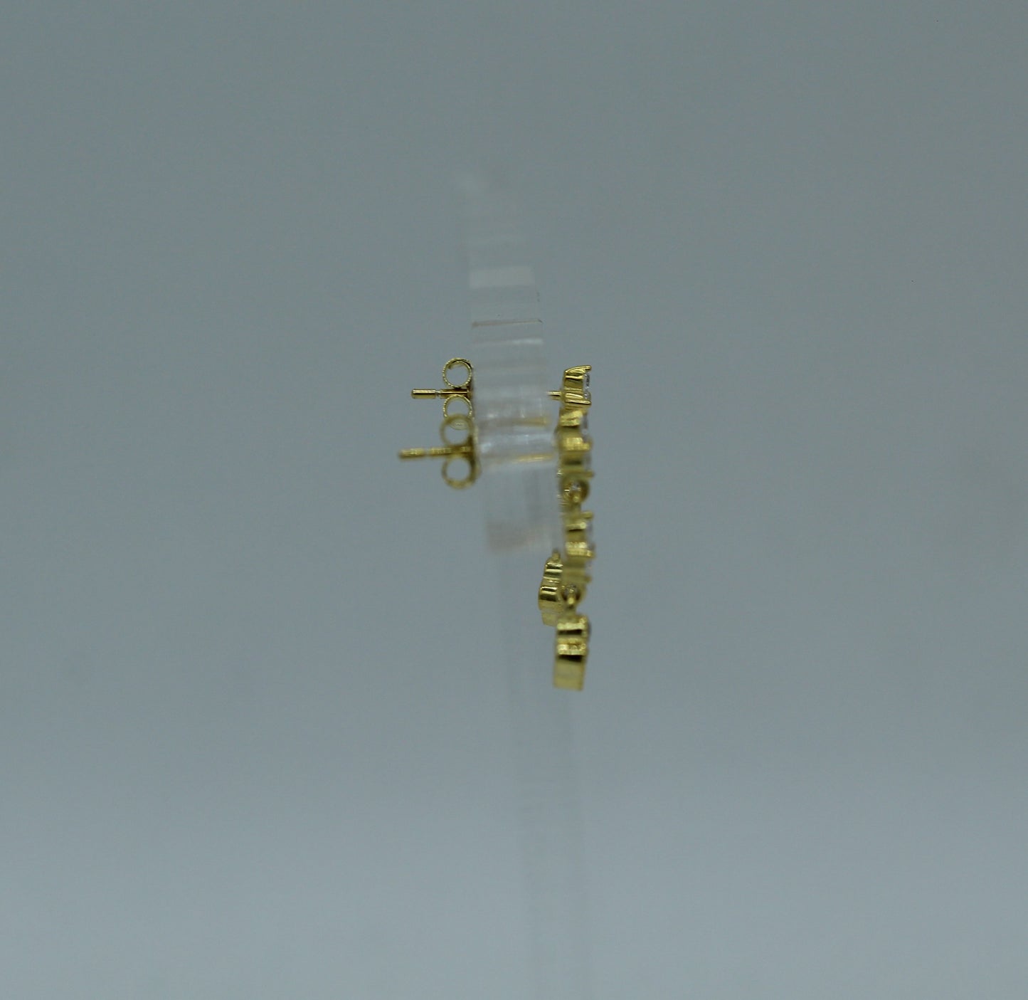 Triple Zirconia Flowers Studs