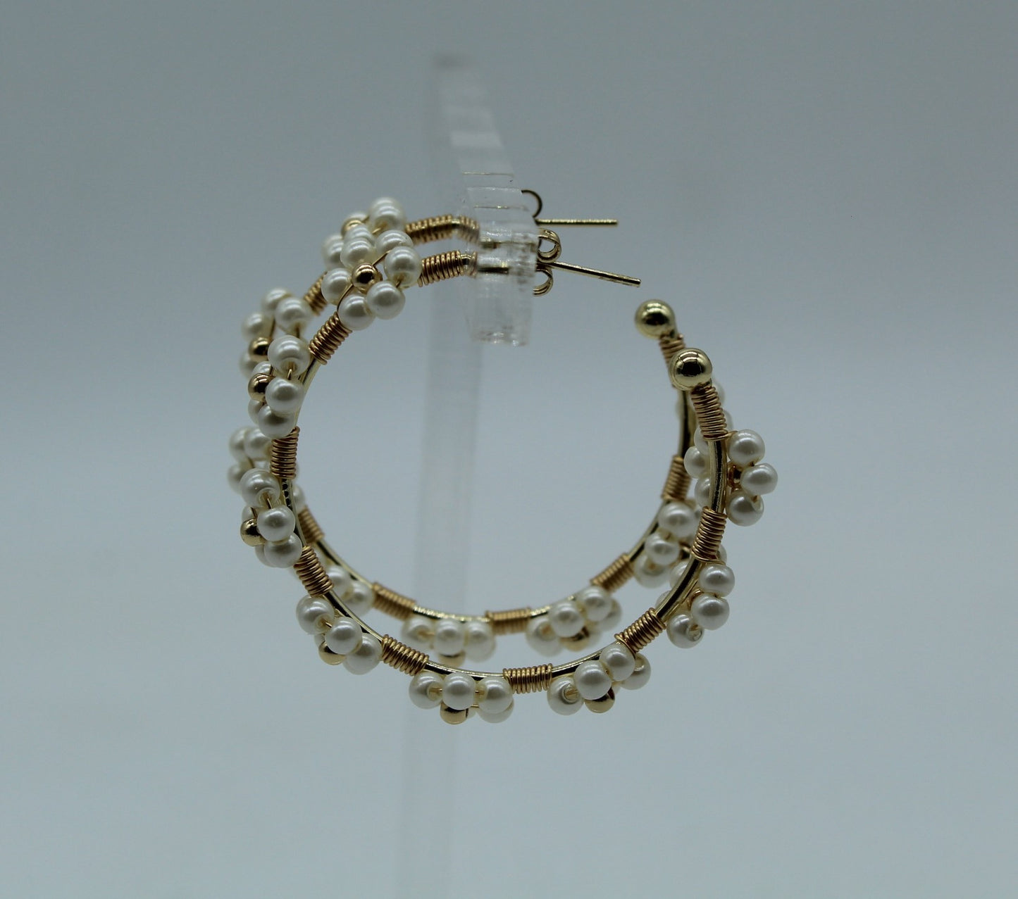 White Flower Half Hoops