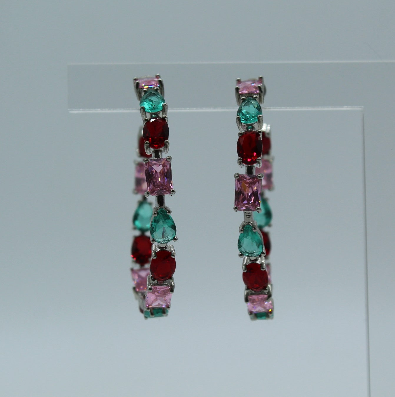 Colorful Zirconia Half Hoops