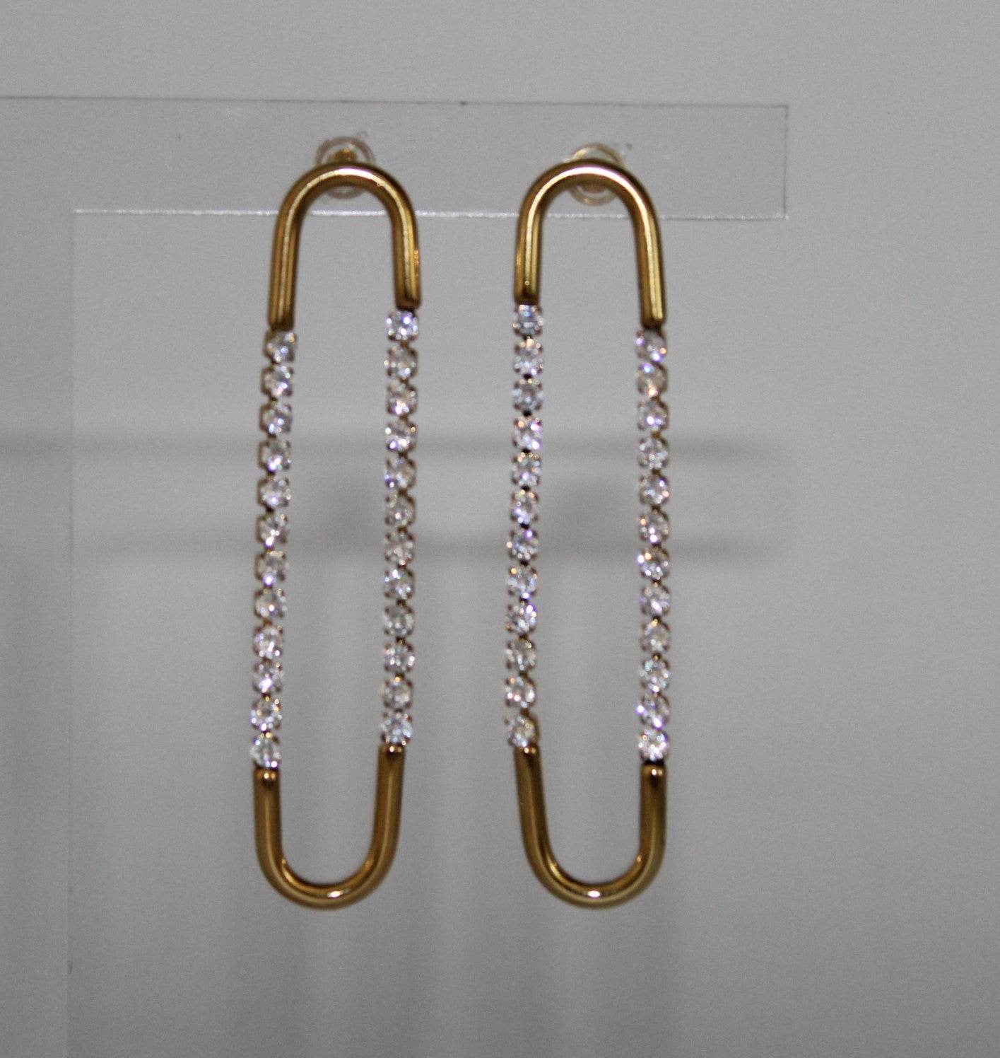 Long Zirconia Oval Studs