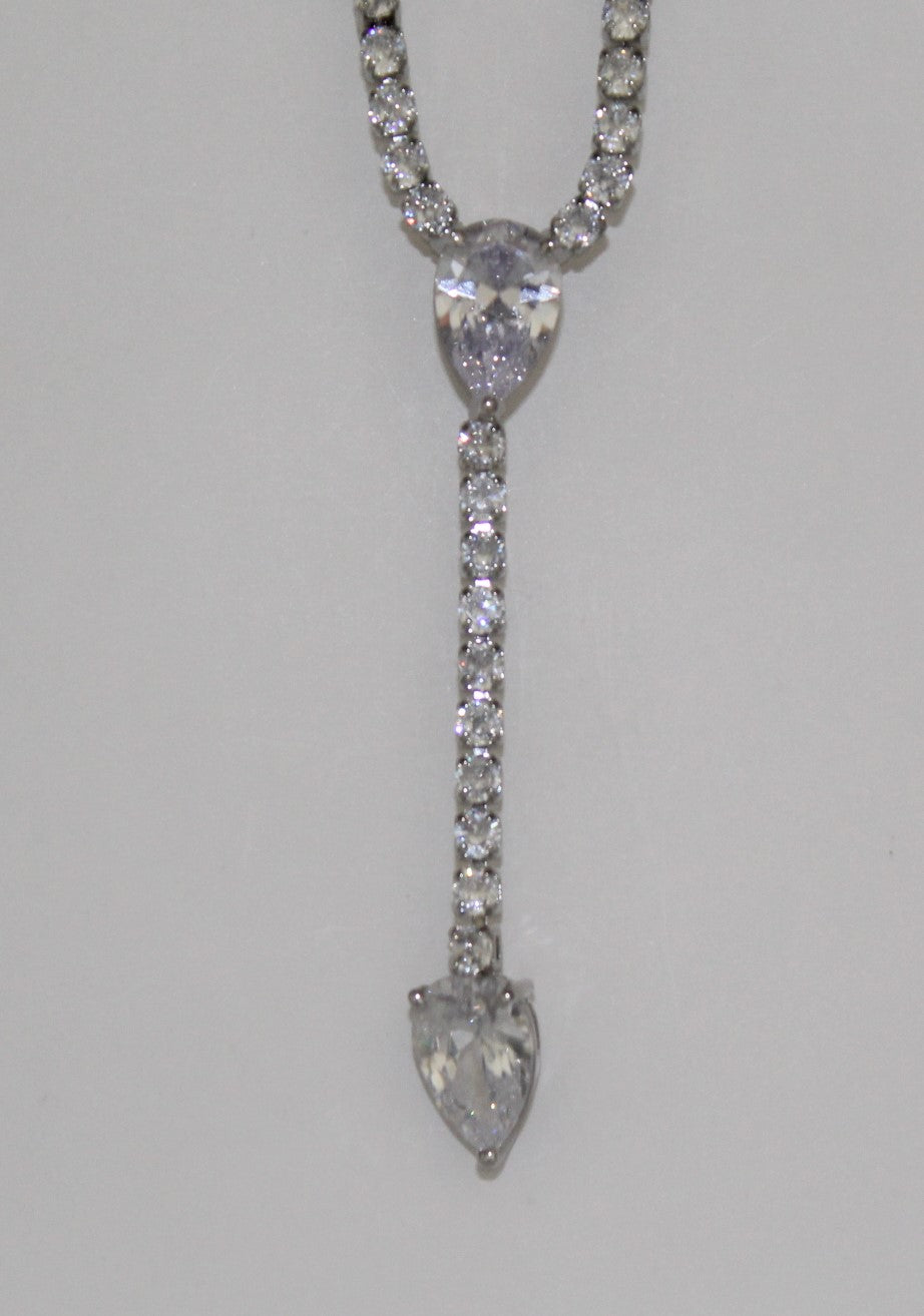 Long Silver Drop Zirconia