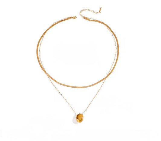 Snake + Oval Pendant