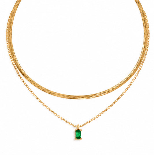 Snake + Green Pendant