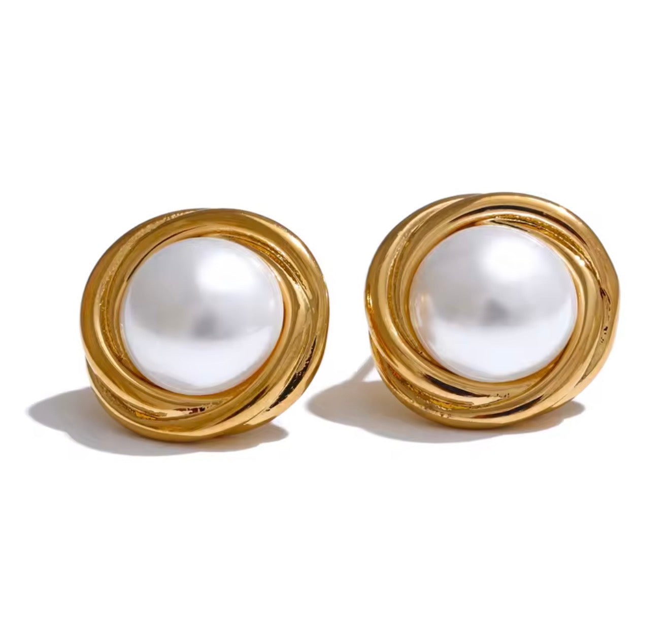 Twisted Pearl Studs