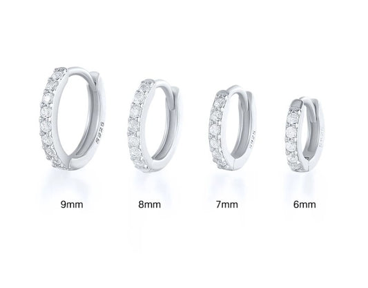 Silver Zirconia Mini Hoop