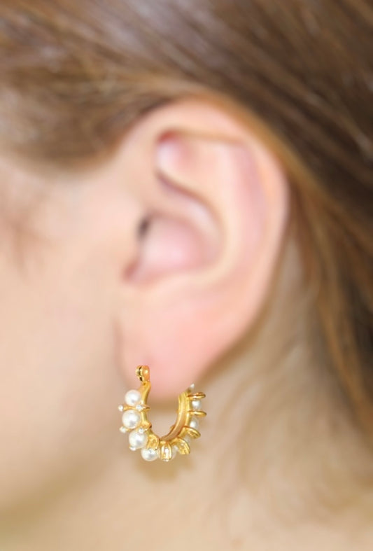 Arracadas Perla + Zirconia