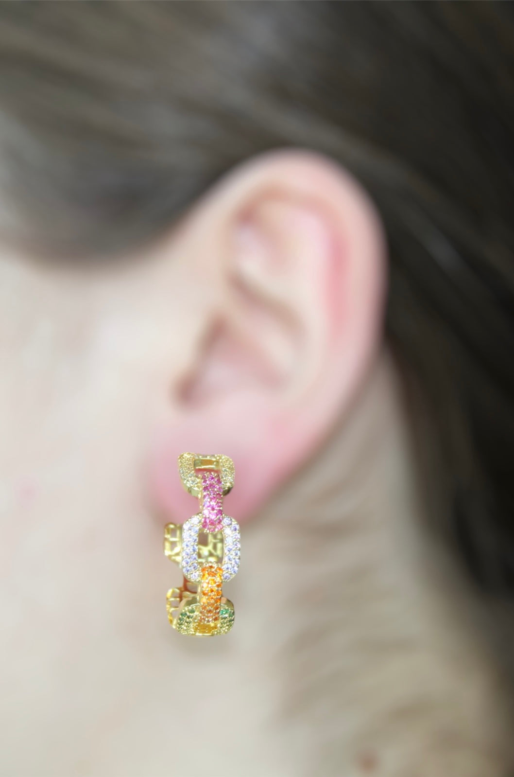 Rainbow Zirconia Hoops