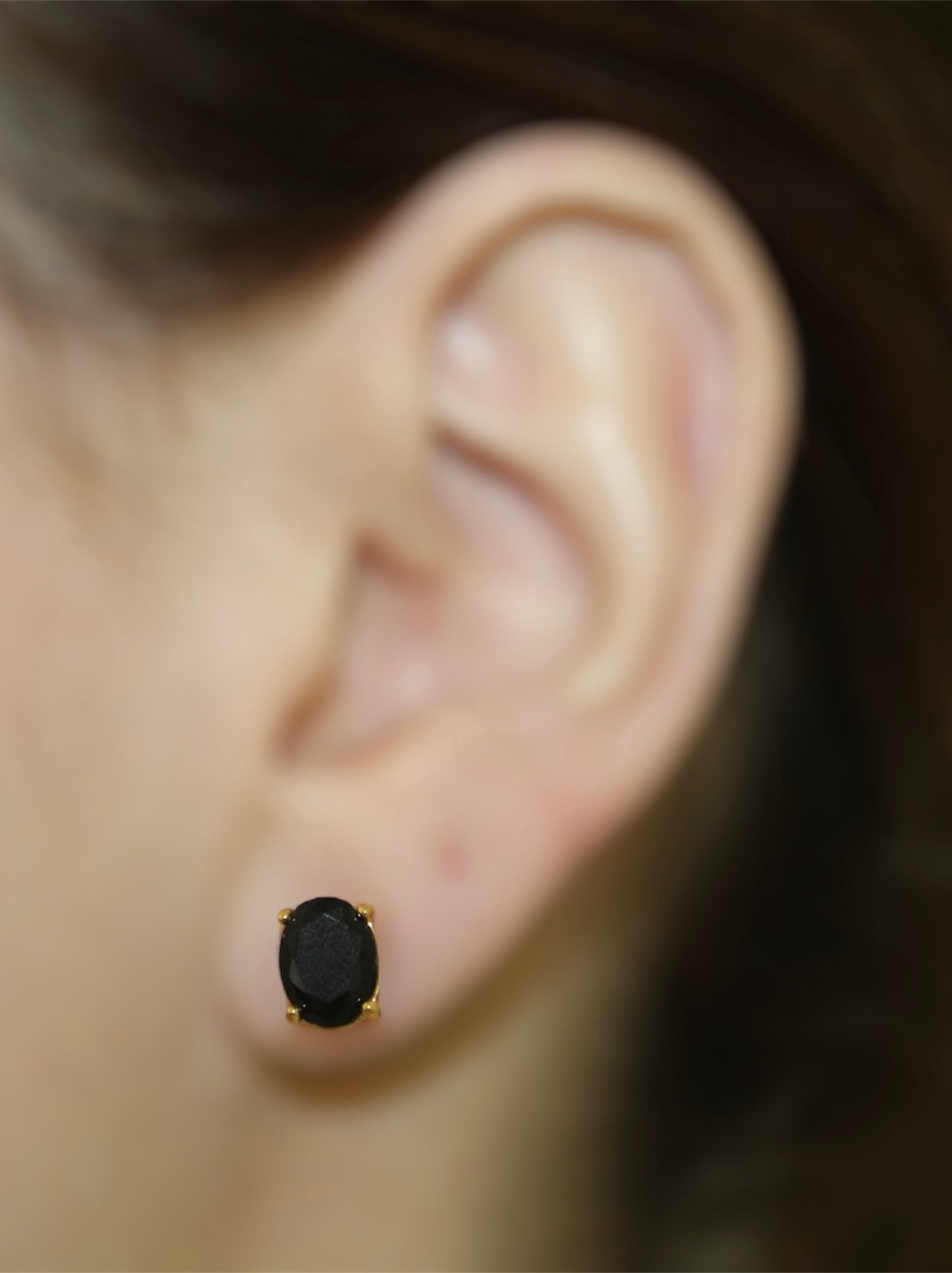 Black Oval Studs