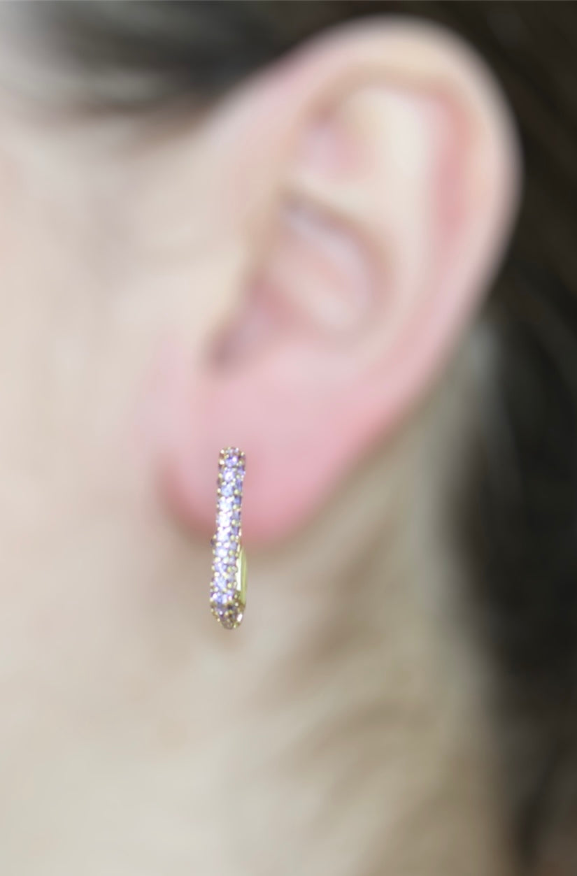 Zirconia Square Hoops - Colorful