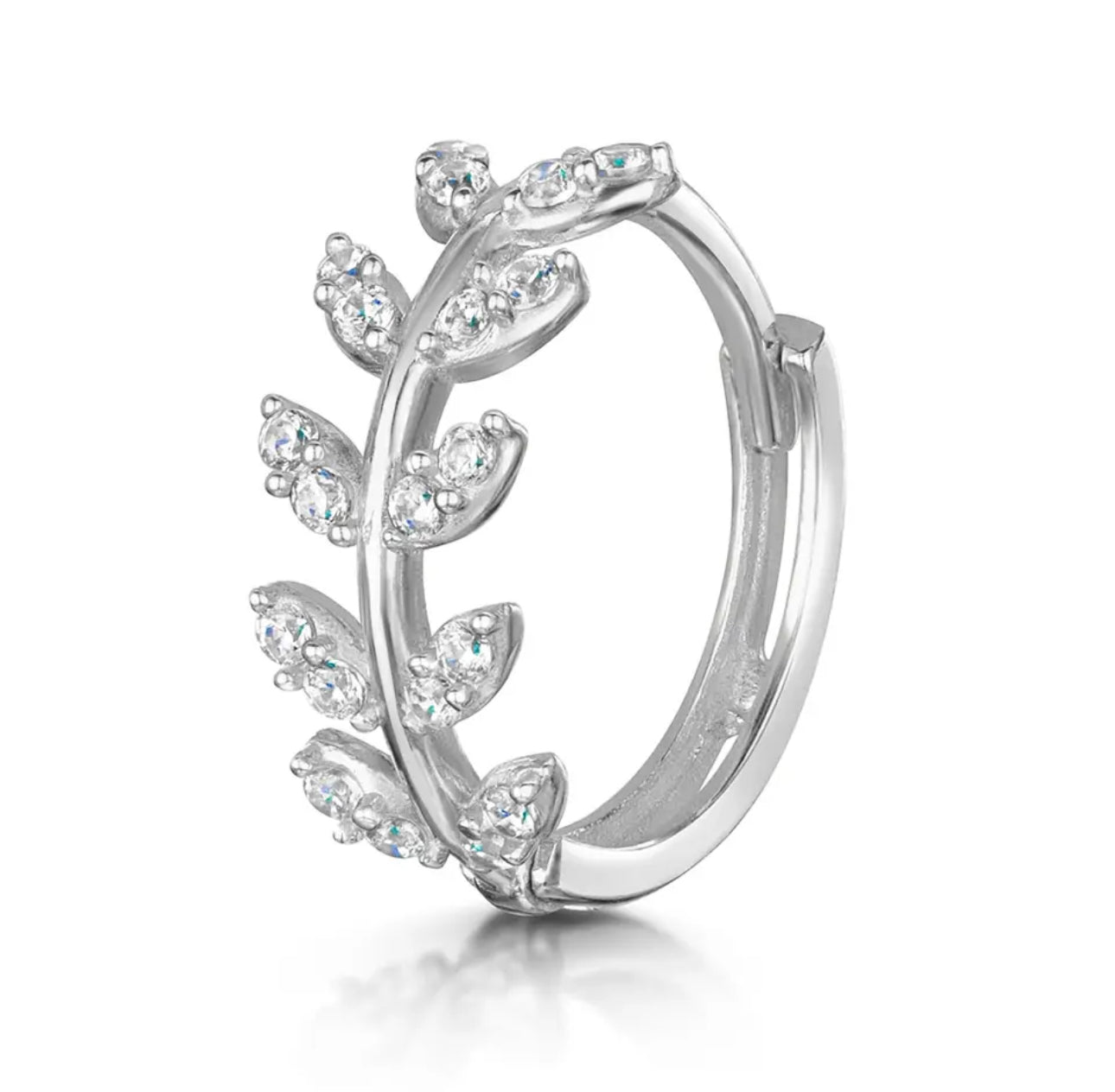 Zirconia Leaf Hoop