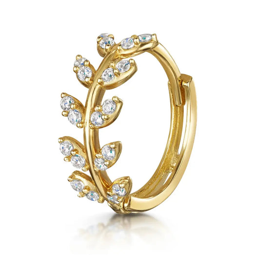 Zirconia Leaf Hoop