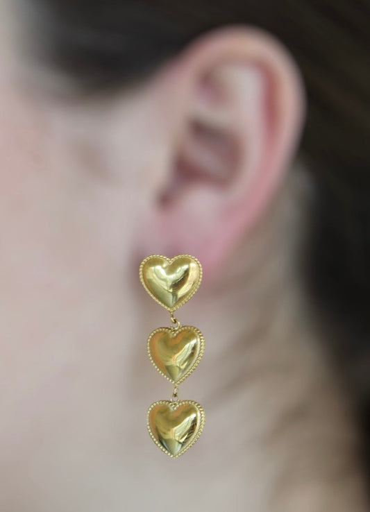 Triple Heart Studs