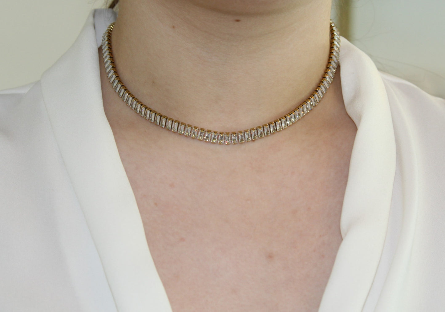 Zirconia Baguette Choker