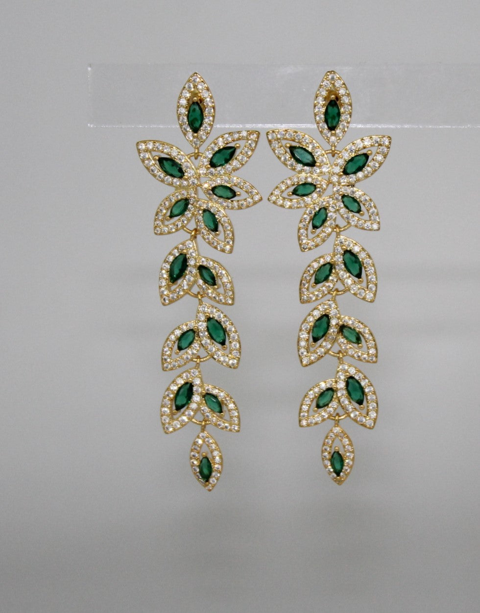 Green Long Studs