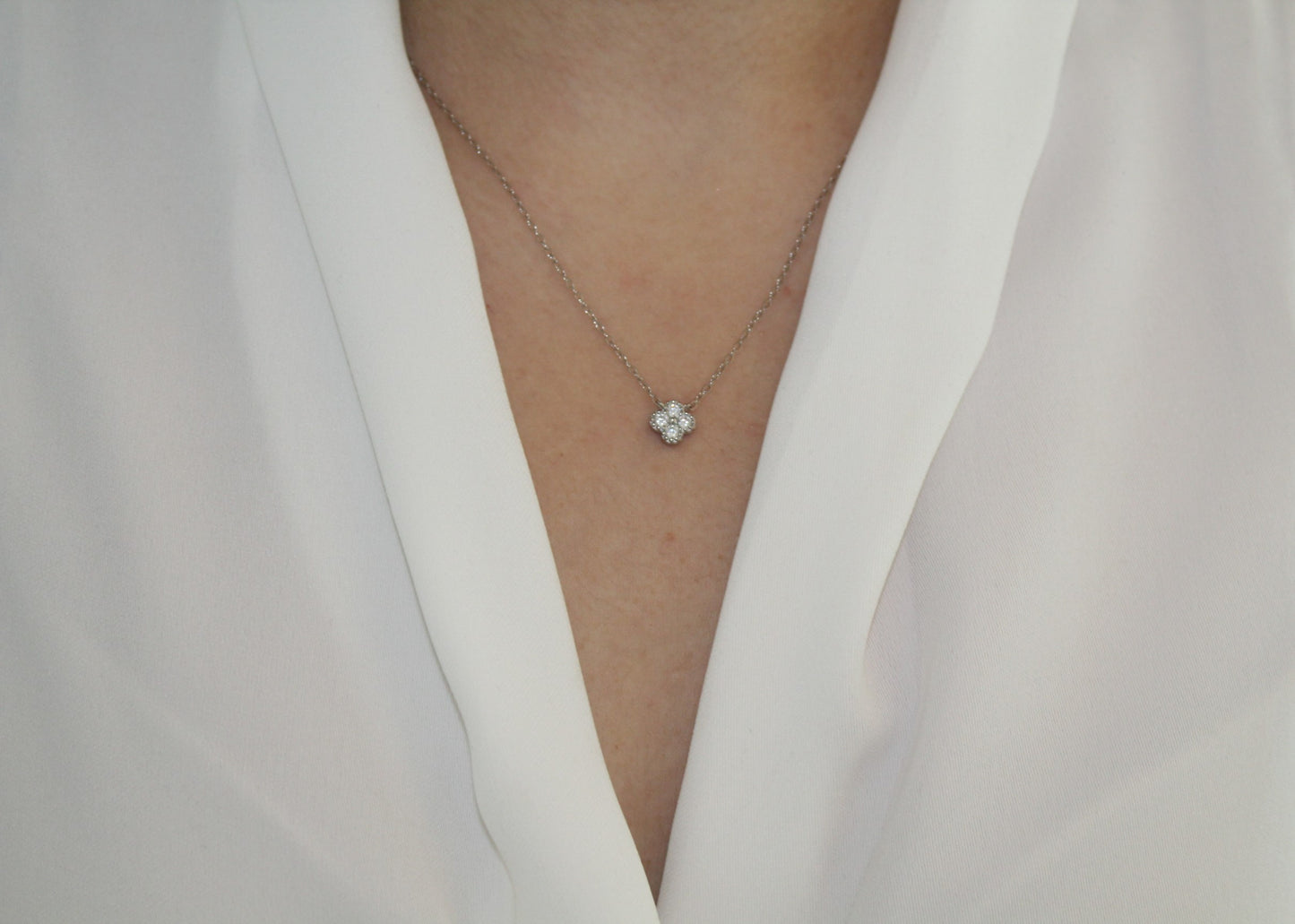 Silver Zirconia Flower